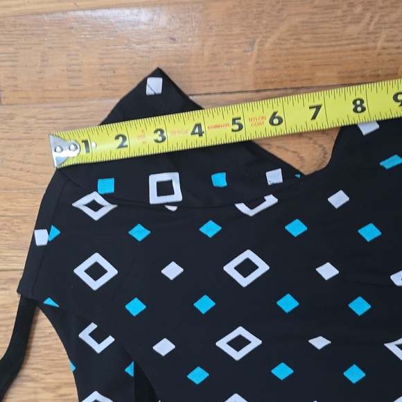 LIZ CLAIBORNE WOMENS BLACK & WHITE SYMMETRICAL DRESS SIZE LARGE - Picture 8 of 11